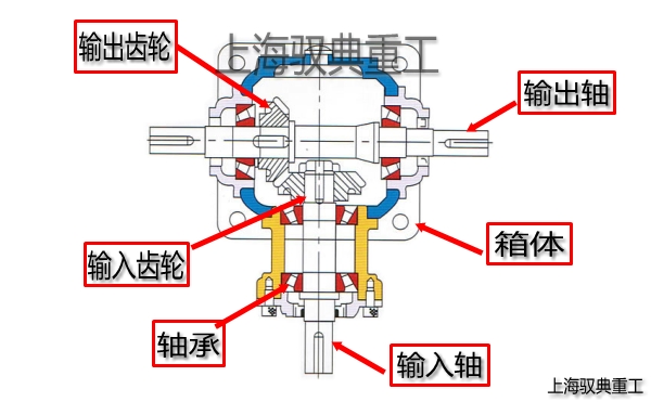 T系列螺旋傘齒輪轉向箱內部結構圖